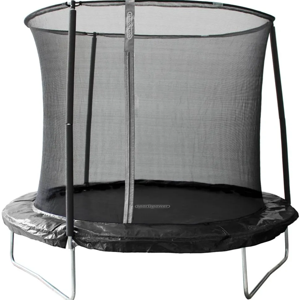Trampolin Stahl schwarz Sicherheitsnetz Ø 244 x 205 cm
