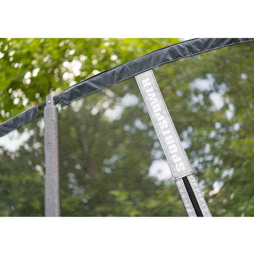 Trampolin Stahl schwarz Sicherheitsnetz Ø 244 x 205 cm