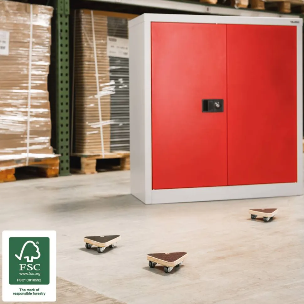 Transporthilfe 'MM1313' holzfarben/schwarz 14 x 14 x 4,3 cm, 100 kg