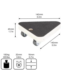 Transporthilfe 'MM1313' holzfarben/schwarz 14 x 14 x 4,3 cm, 100 kg