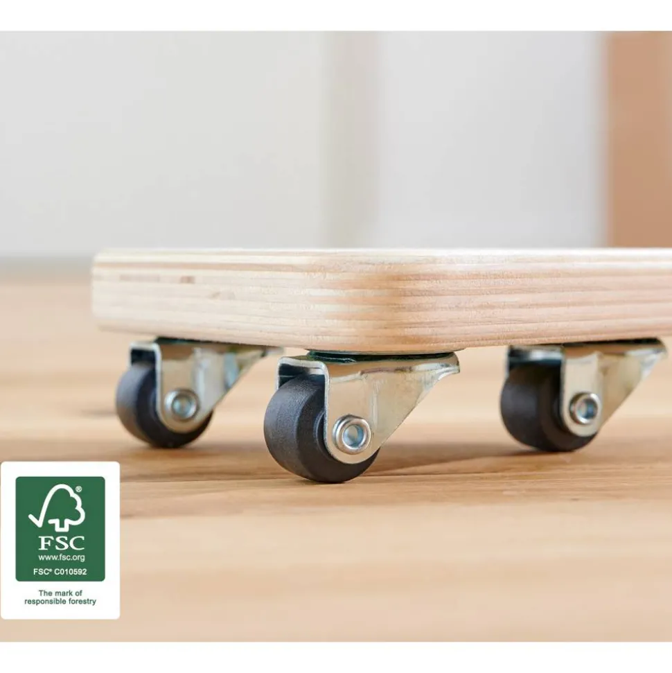 Transporthilfe 'MM1158' holzfarben 13,4 x 13,4 x 4,3 cm, 100 kg