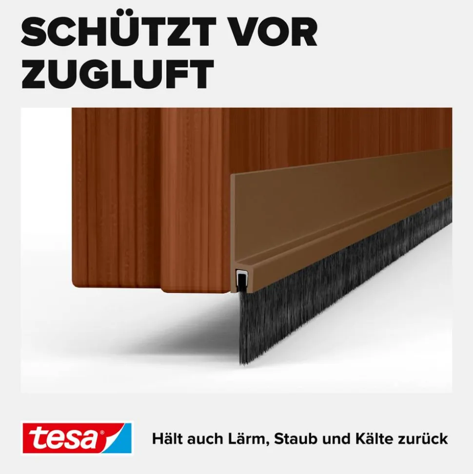 Türdichtschiene 'Insulation' für unebene Böden braun 100 x 3,7 cm