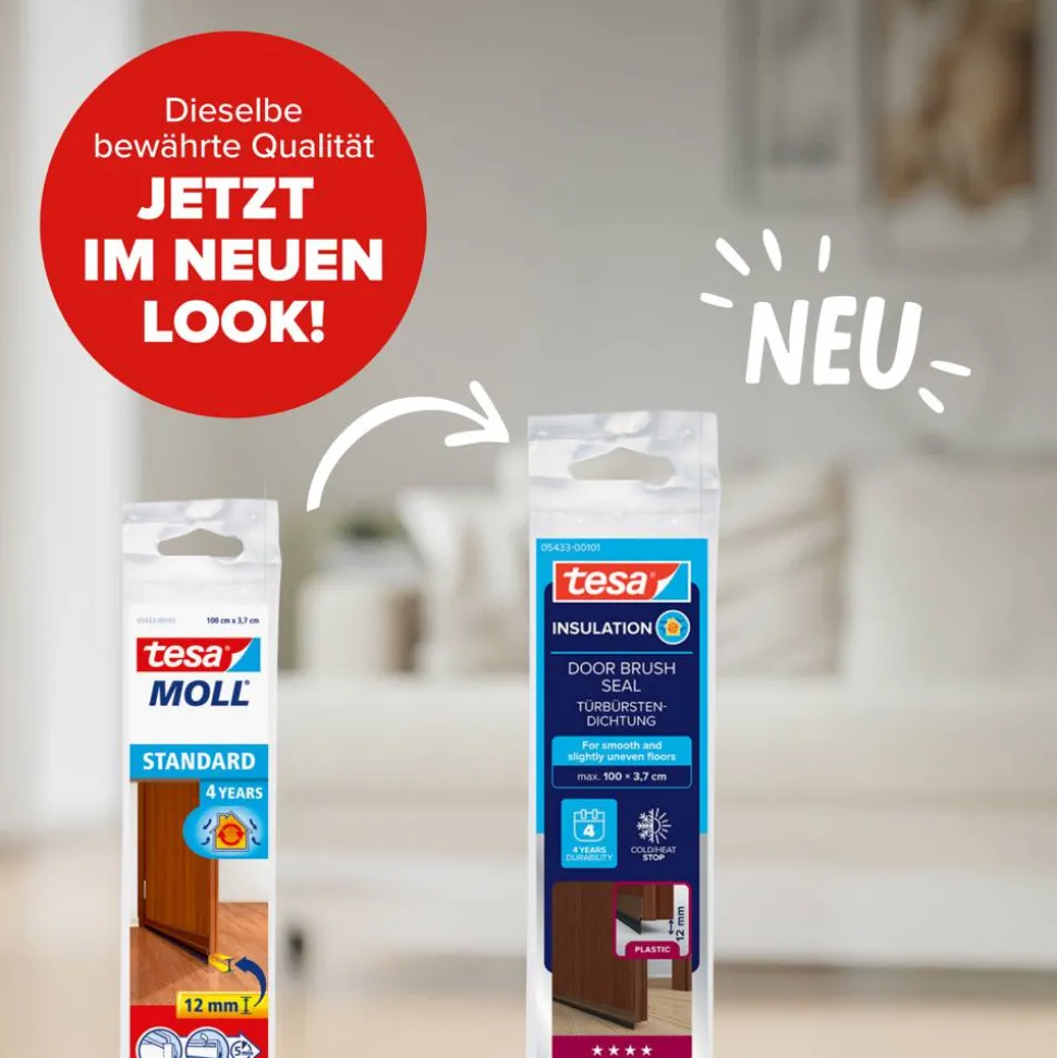 Türdichtschiene 'Insulation' für unebene Böden braun 100 x 3,7 cm
