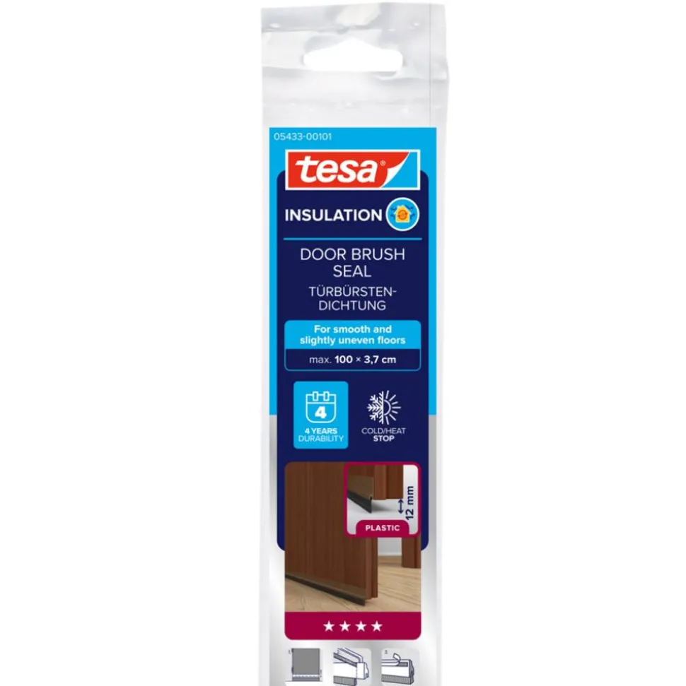 Türdichtschiene 'Insulation' für unebene Böden braun 100 x 3,7 cm