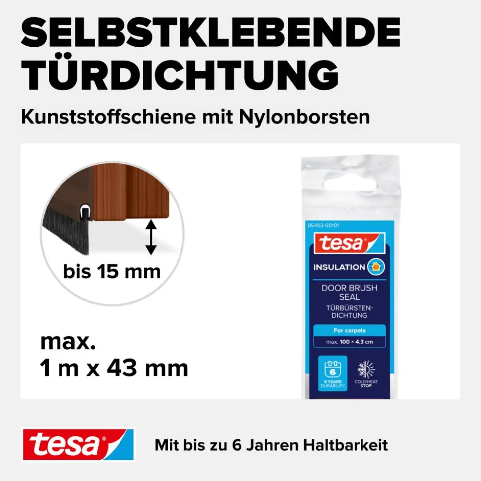 Türdichtschiene 'Insulation' für Textilböden braun 100 x 4,3 cm