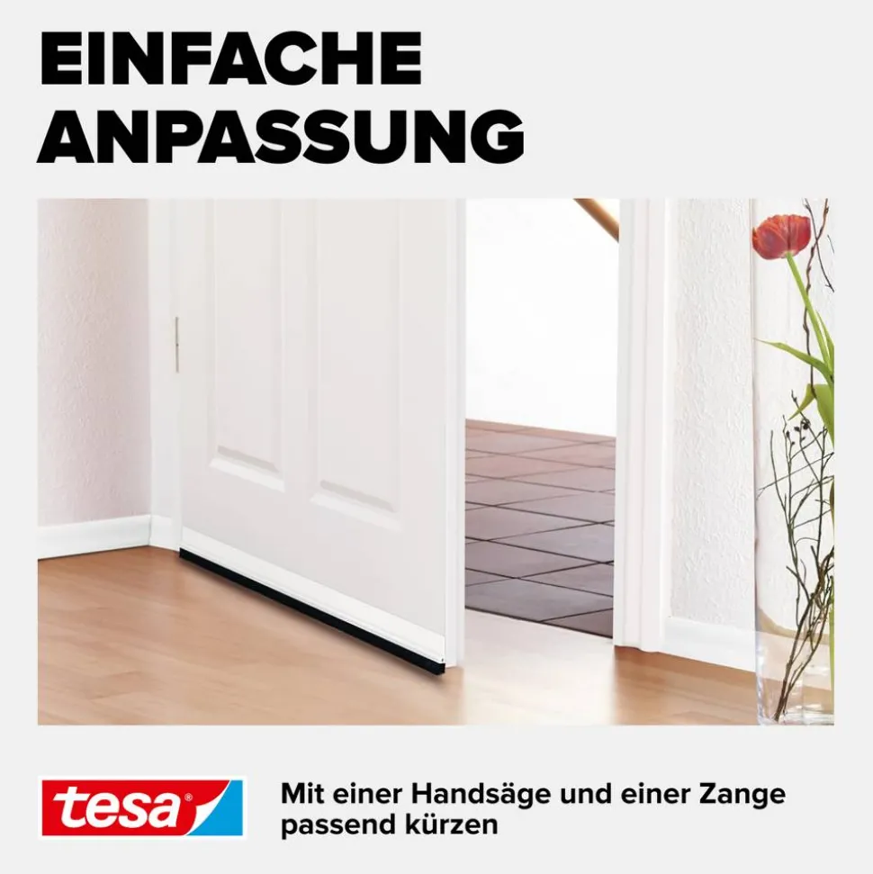 Türdichtschiene 'Insulation' für unebene Böden weiß 100 x 3,7 cm