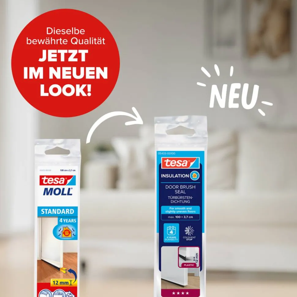 Türdichtschiene 'Insulation' für unebene Böden weiß 100 x 3,7 cm