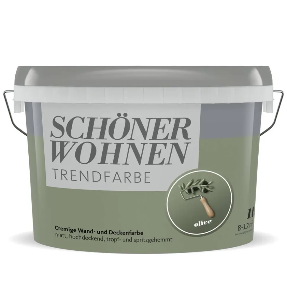 Trendfarbe 'Olive' grün matt 1 l