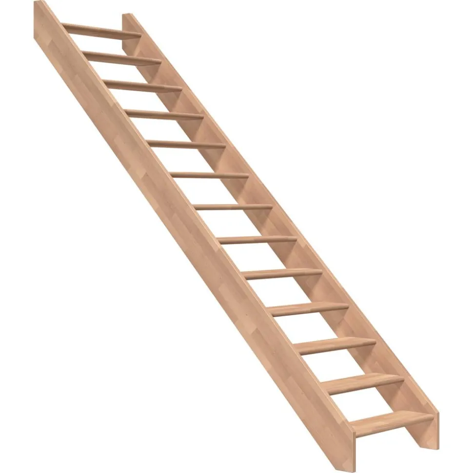 Treppe 'Paris' buchefarbend gerade 14 Stufen