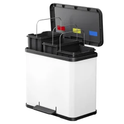 Tret-Abfalltrenner 'Öko Trio Plus L' 3 x 9 l weiß matt