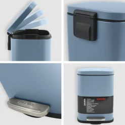 Treteimer 'Akira' Stahl blau matt 5 l, Soft-Close