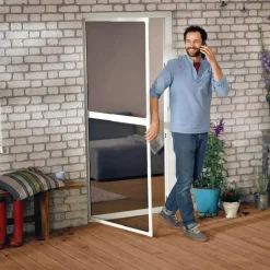 Türfliegengitter 'Falt' weiß teleskopierbar 100 x 220 cm