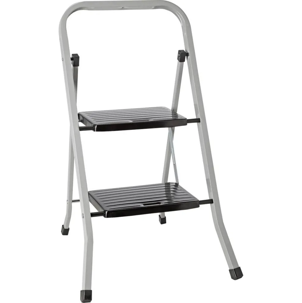 Trittleiter 2 Stufen, grau 88 cm