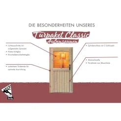 Türpaket Außensauna klassisch naturbelassen 83 x 4 x 177 cm