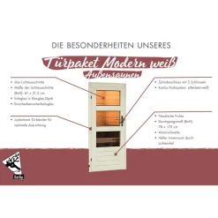 Türpaket Außensauna Modern elfenbeinweiß 83 x 4 x 177 cm