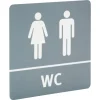 Türschild selbsthaftend "Männer + Frauen" grau