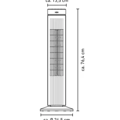 Turmventilator weiß Ø 24 x 76,4 cm