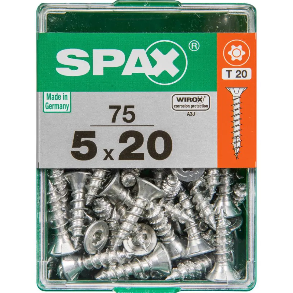 Universalschrauben T20 T-Star plus Edelstahl verzinkt 5,0 x 20 mm 75 Stück