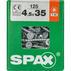 Universalschraube T-Star plus T20 Stahl 125 Stück 4,5 x 35 mm