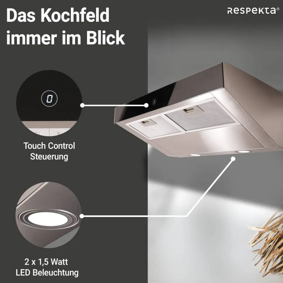Unterbauhaube 'CH12060IX-21' Edelstahl 60 cm