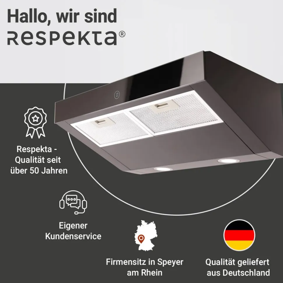 Unterbauhaube 'CH12060S-21' Edelstahl schwarz 60 cm