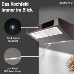 Unterbauhaube 'CH12060S-21' Edelstahl schwarz 60 cm