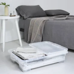 Unterbettkommode 'R Box' Kunststoff transparent 77,5 x 58,1 x 17,1 cm, mit Rollen