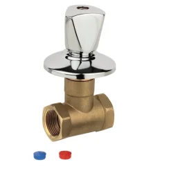 Unterputz-Ventil Messing verchromt 1/2" IG, mit Rosette