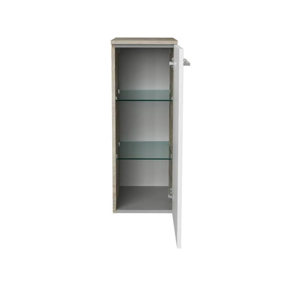 Unterschrank 'B.Style' weiß, braun glänzend 30,2 x 82,6 x 32 cm rechts