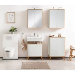 Unterschrank 'Finn' weiß/braun foliert 60 x 75 x 30,5 cm