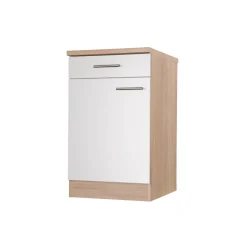 Unterschrank 'Merle' mit Schublade weiß/eichefarben 50 x 84,8 x 60 cm