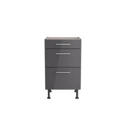 Unterschrank mit 3 Auszügen 'Optikomfort Jonte984' anthrazit/eichefarben 50 x 87 x 58,4 cm