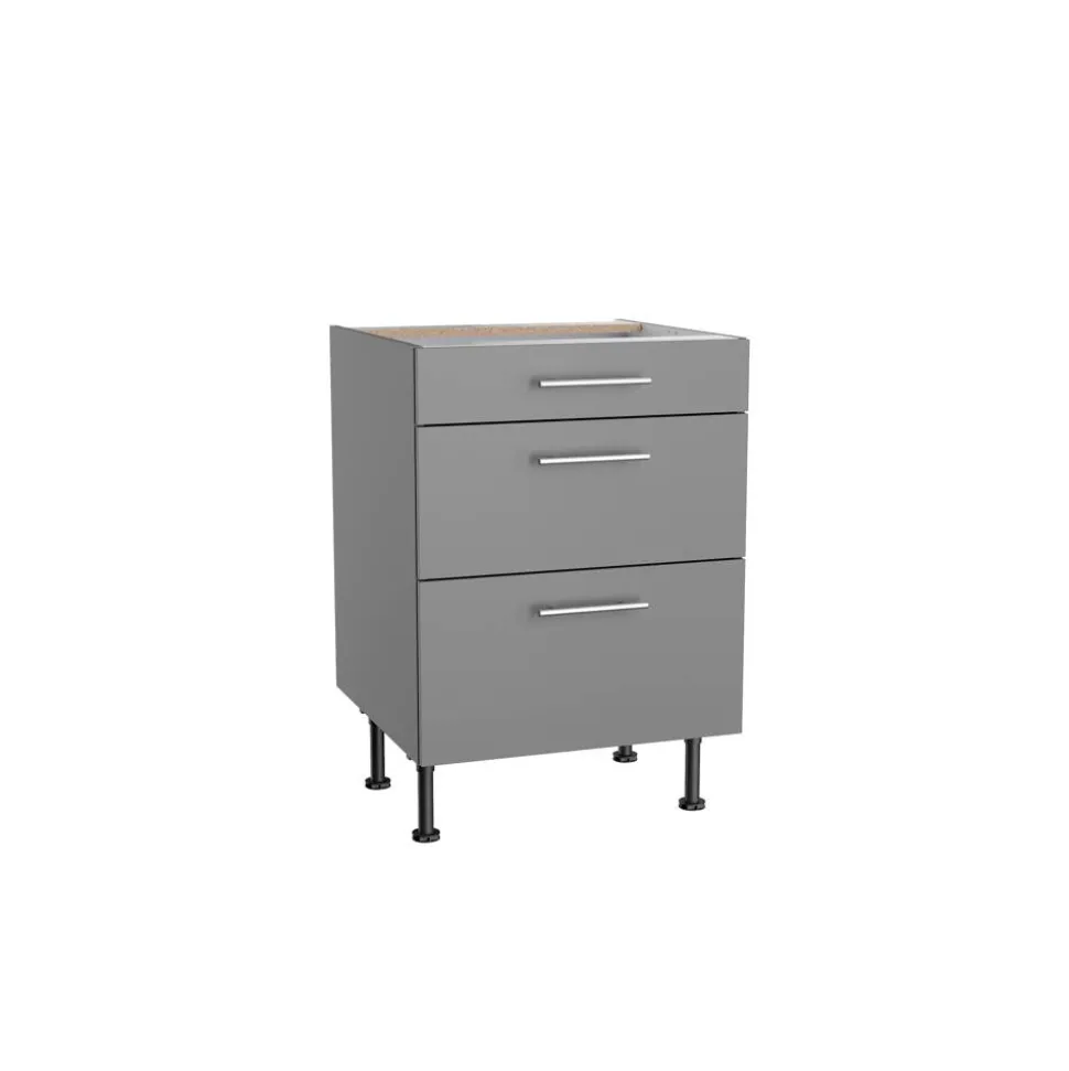 Unterschrank mit 3 Auszügen 'OPTIkomfort Mats825' basaltgrau 60 x 87 x 58,4 cm