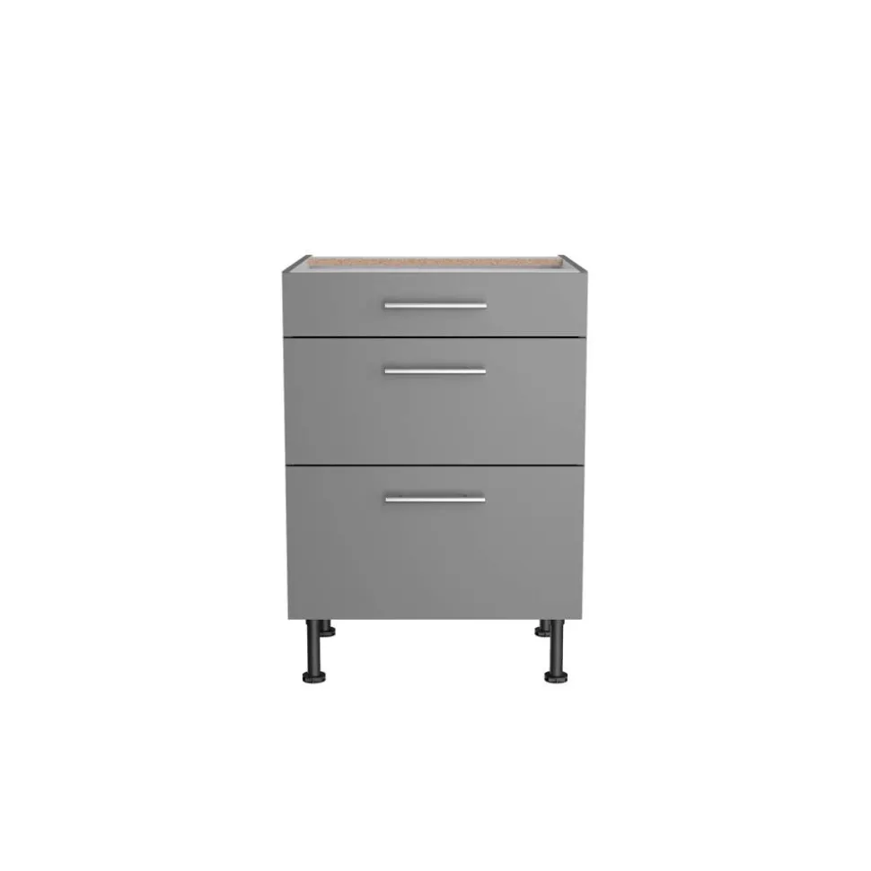 Unterschrank mit 3 Auszügen 'OPTIkomfort Mats825' basaltgrau 60 x 87 x 58,4 cm
