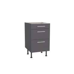 Unterschrank mit 3 Auszügen 'OPTIkomfort Ingvar420' anthrazit matt 50 x 87 x 58,4 cm