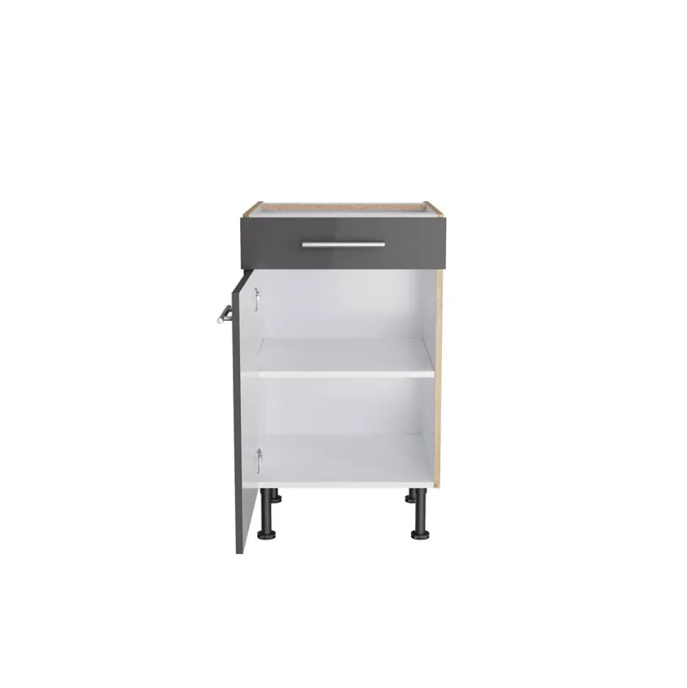 Unterschrank 'Optikomfort Jonte984' anthrazit/eichefarben 50 x 87 x 58,4 cm