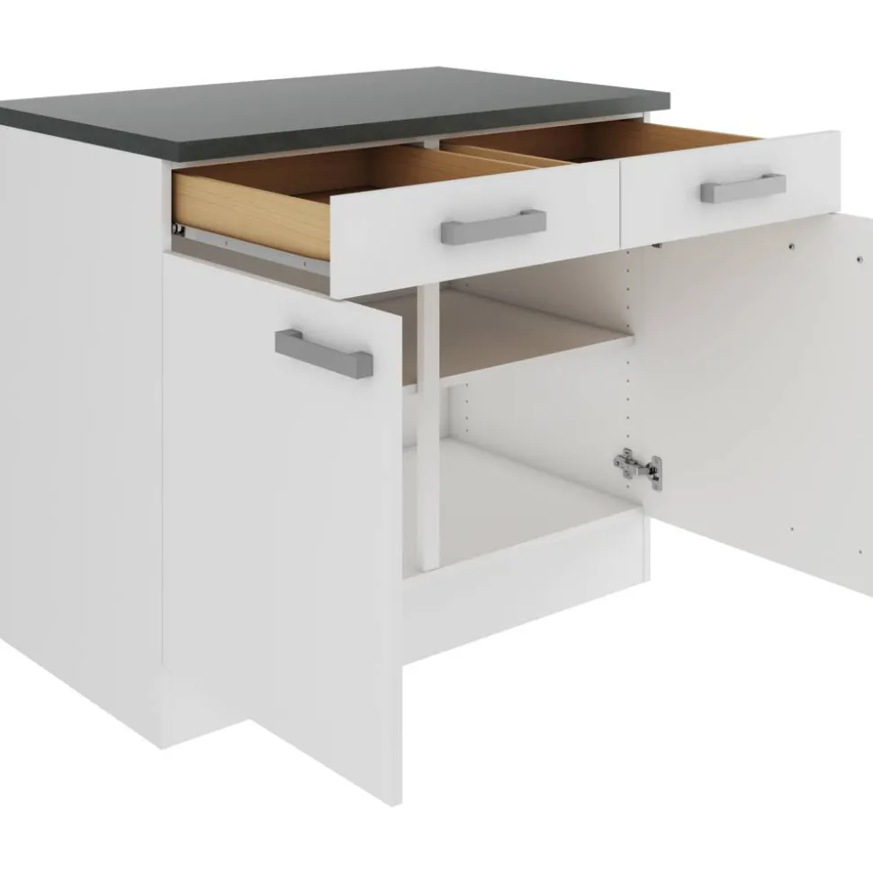 Unterschrank 'OPTIkult Oslo' weiß 100 x 84,8 x 60 cm