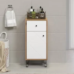 Unterschrank 'Touch' weiß, braun matt 36 x 79 x 29 cm