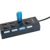USB 2.0 HUB schwarz 4-fach mit Schaltern