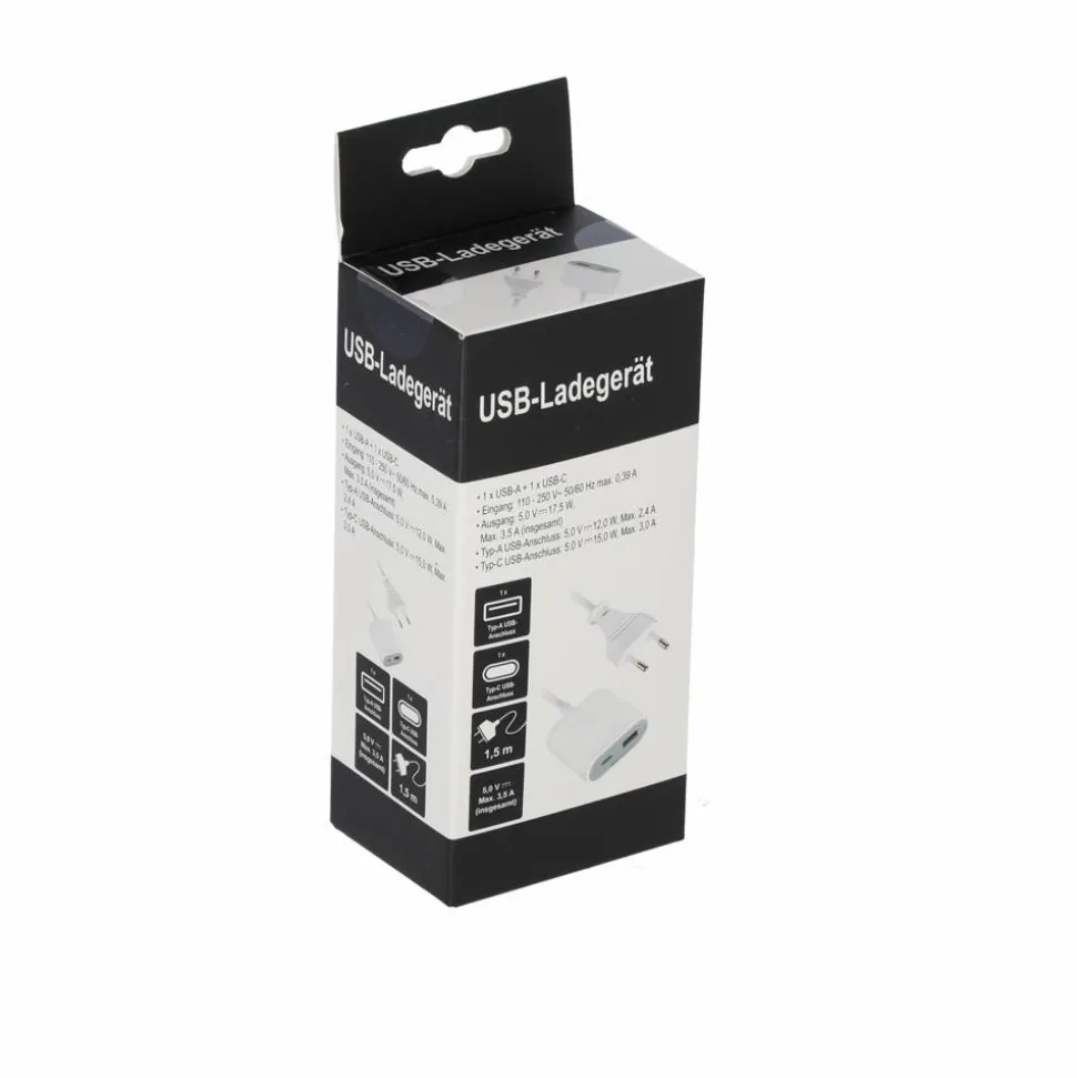USB-Ladegerät weiß mit 2 USB-Ports