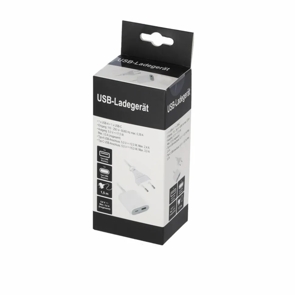 USB-Ladegerät weiß mit 2 USB-Ports