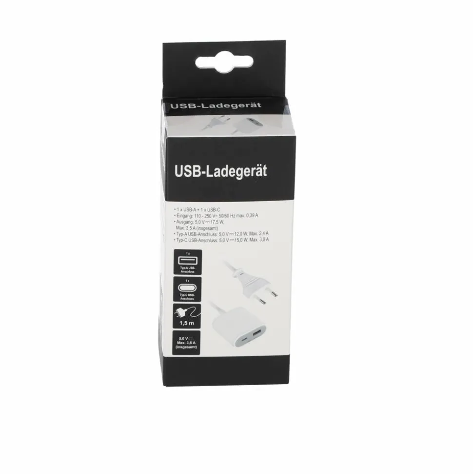 USB-Ladegerät weiß mit 2 USB-Ports