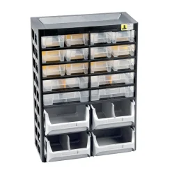 VarioPlus Kleinteiledepot 'Basic D 34' schwarz/gelb 30,5 x 43,5 x 17 cm
