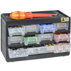 VarioPlus Kleinteilemagazin 'Basic 15' schwarz/gelb 30 x 19 x 13,5 cm