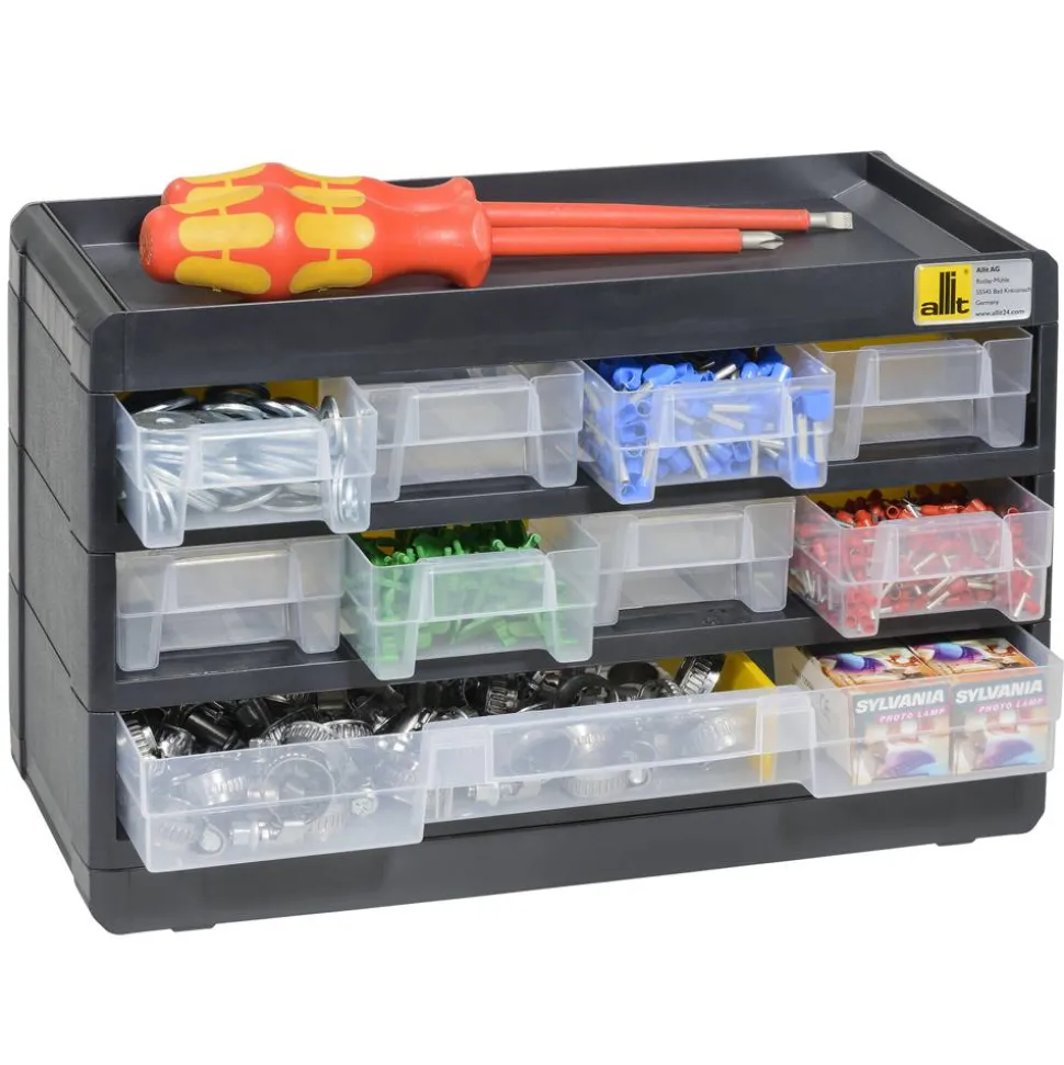 VarioPlus Kleinteilemagazin 'Basic 15' schwarz/gelb 30 x 19 x 13,5 cm