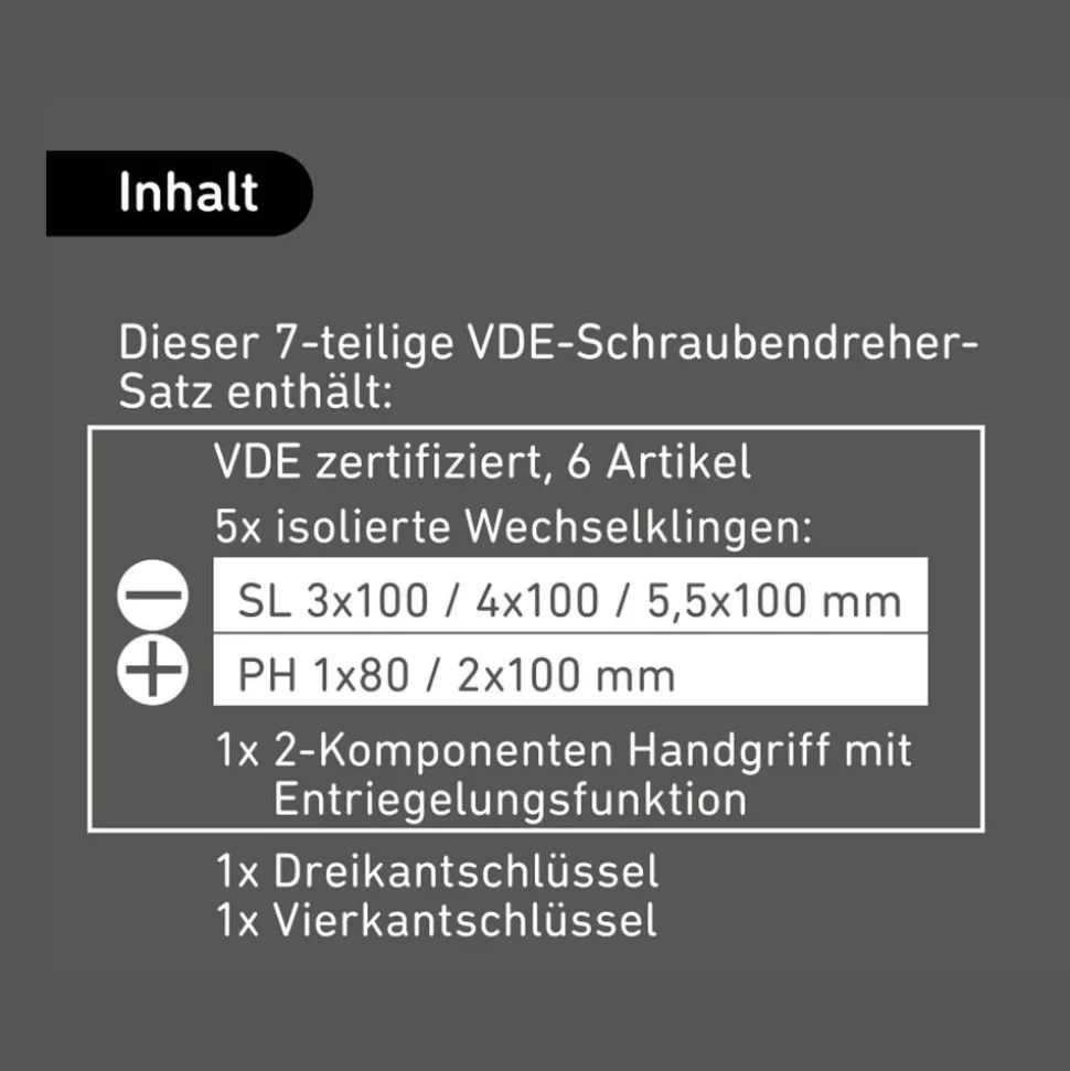 VDE-Schraubendreher-Satz, 7-teilig