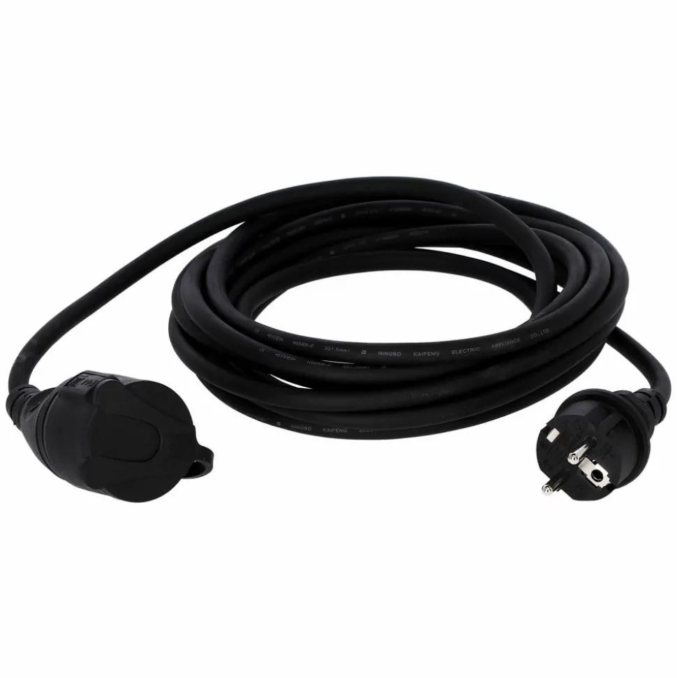 Verlängerungskabel 'H05RR-F 3G1,5' schwarz 5 m