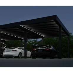 Vierercarport 'Oslo' anthrazit 1197,5 x 596,5 cm Polycarbonat grau