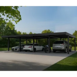Vierercarport 'Oslo' anthrazit 1197,5 x 596,5 cm Polycarbonat grau