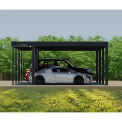 Vierercarport 'Oslo' anthrazit 1197,5 x 596,5 cm Polycarbonat grau